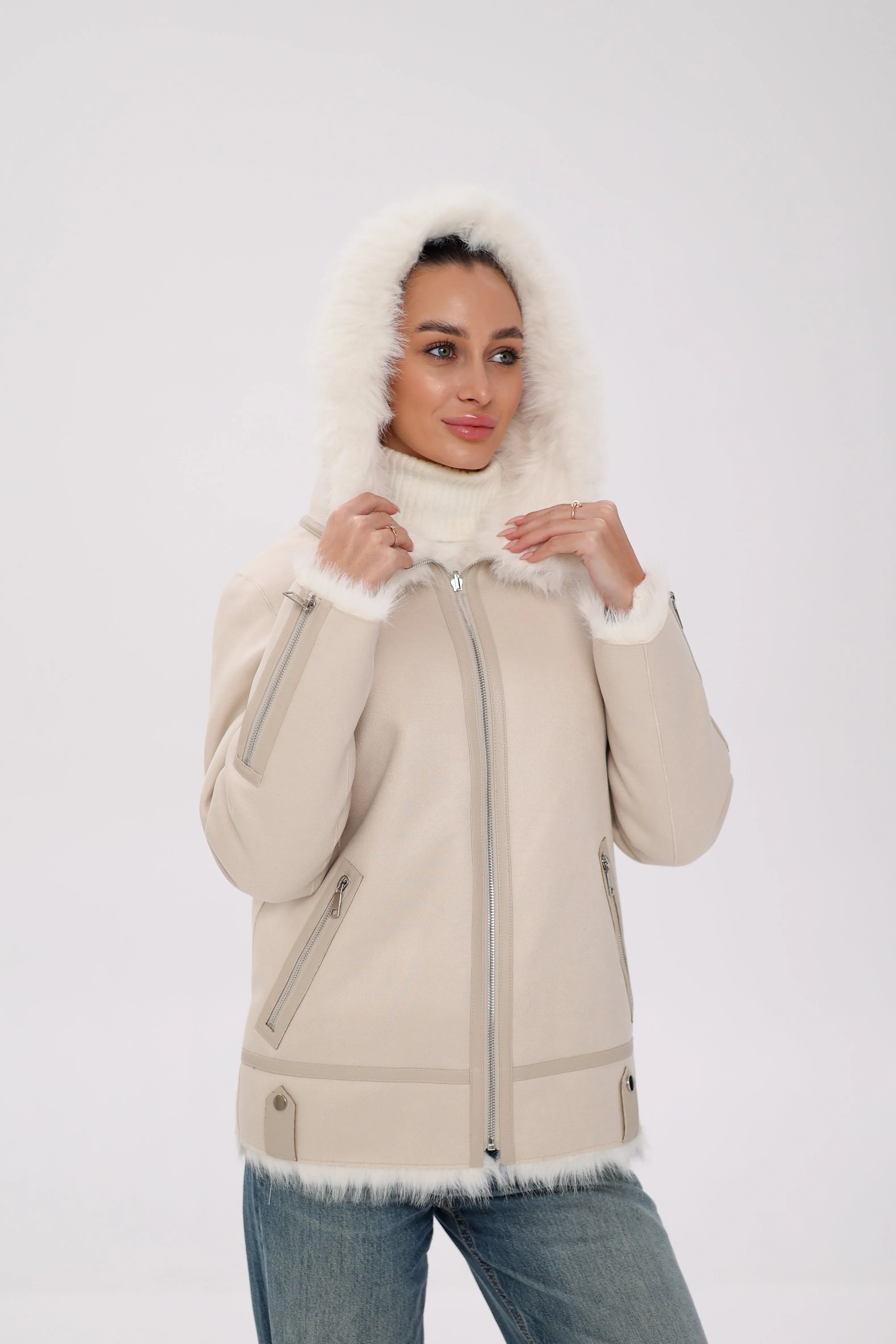 ⇆ Reversible Hooded Wool Blend Jacket