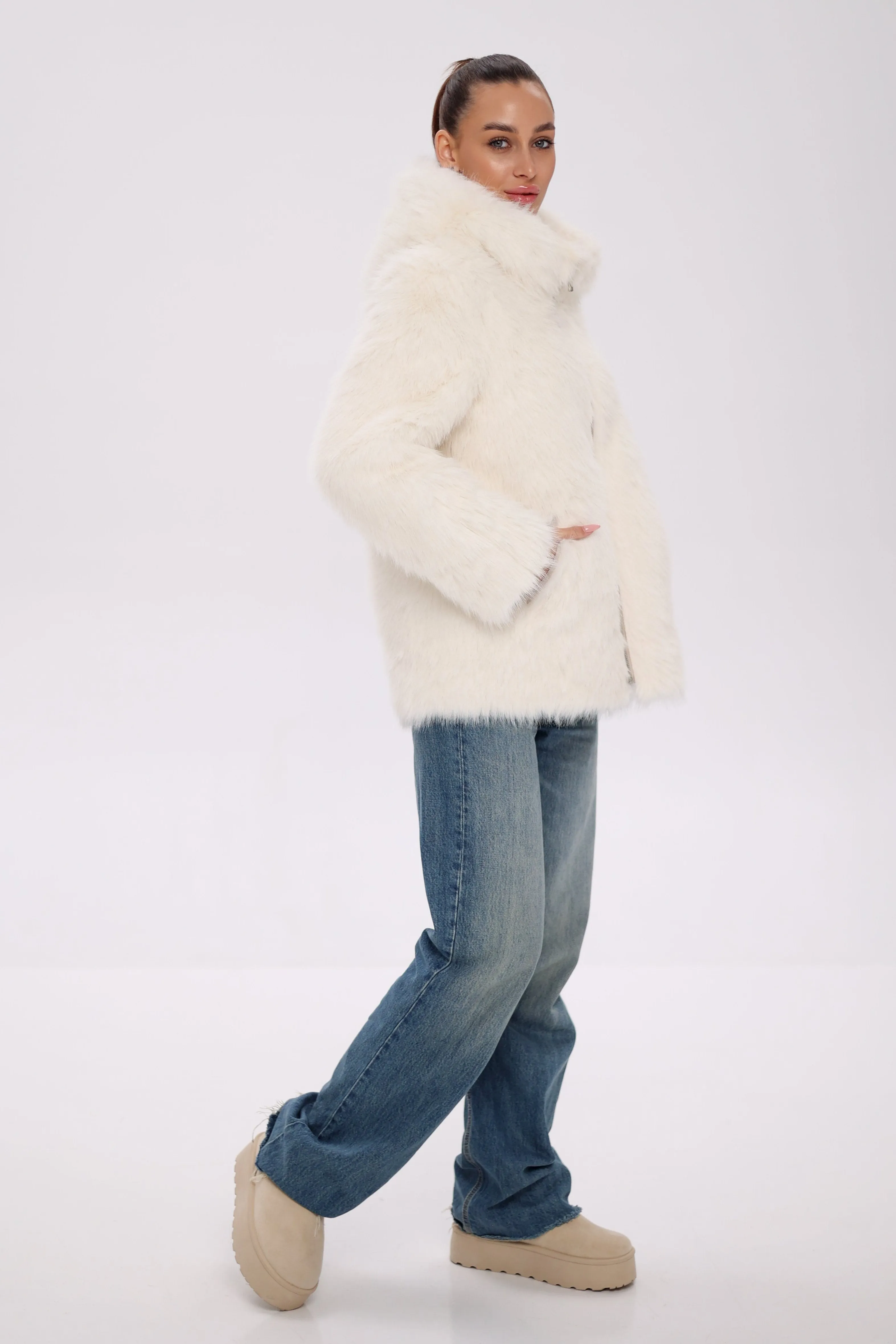 ⇆ Reversible Hooded Wool Blend Jacket