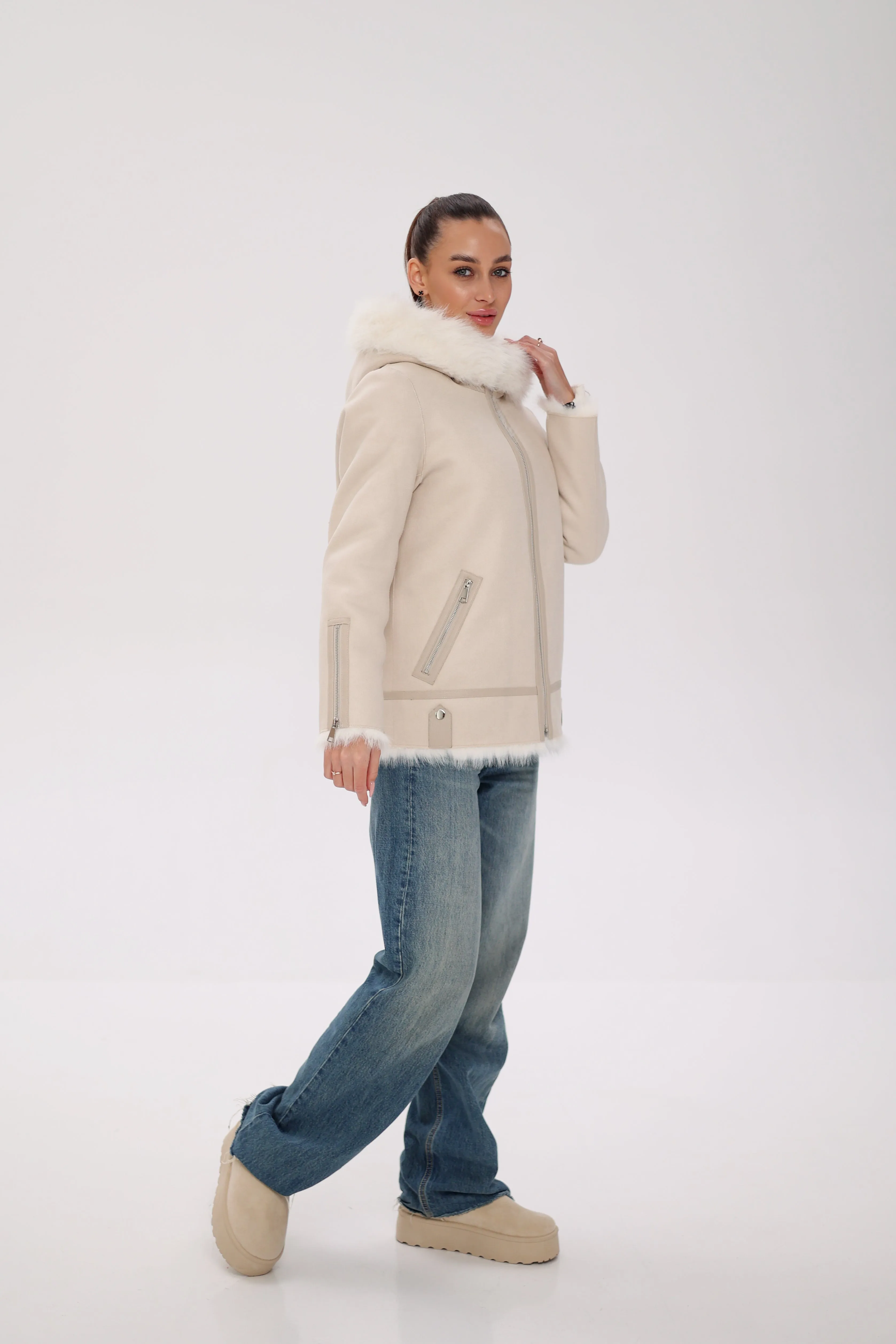 ⇆ Reversible Hooded Wool Blend Jacket