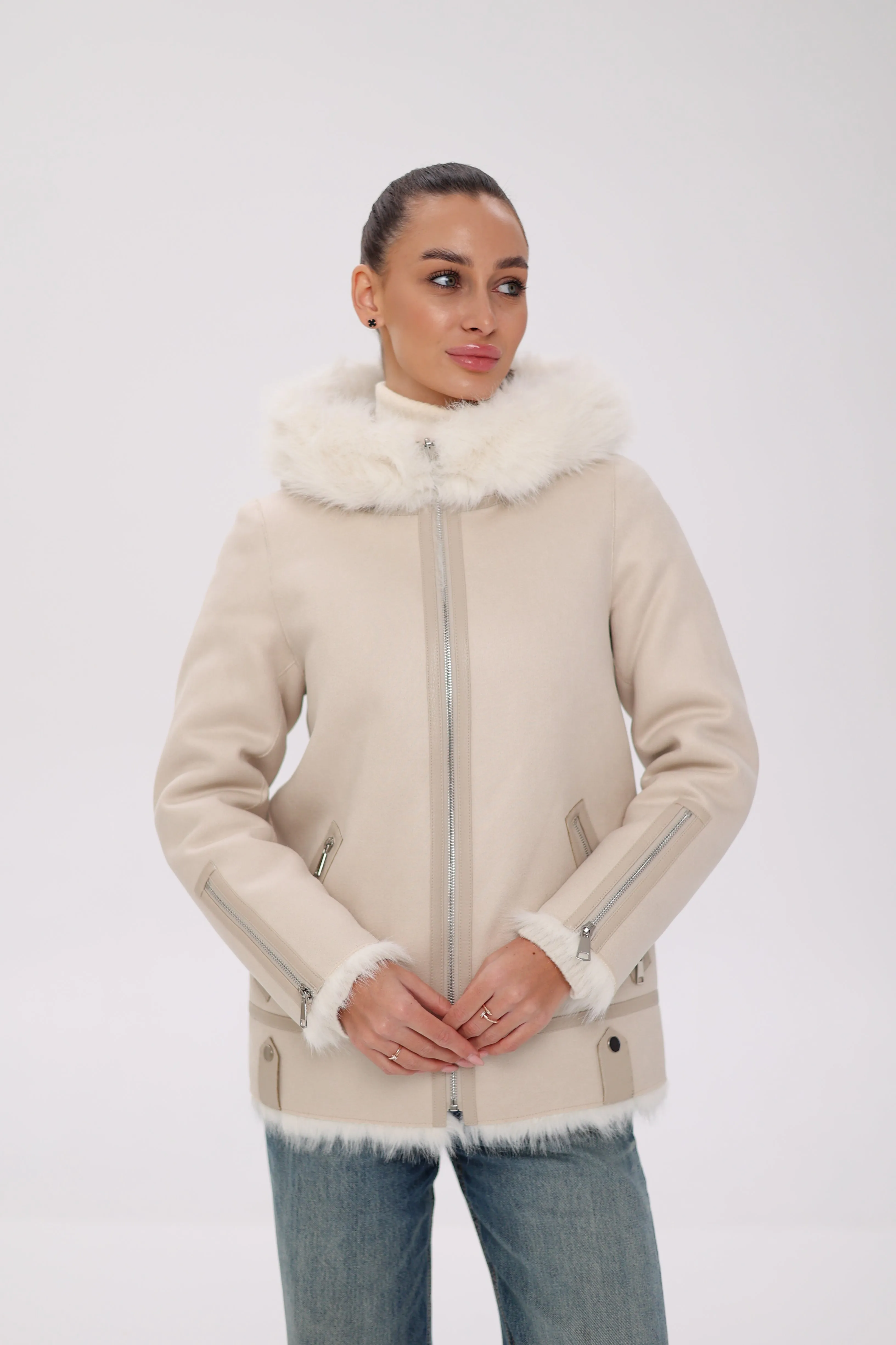 ⇆ Reversible Hooded Wool Blend Jacket
