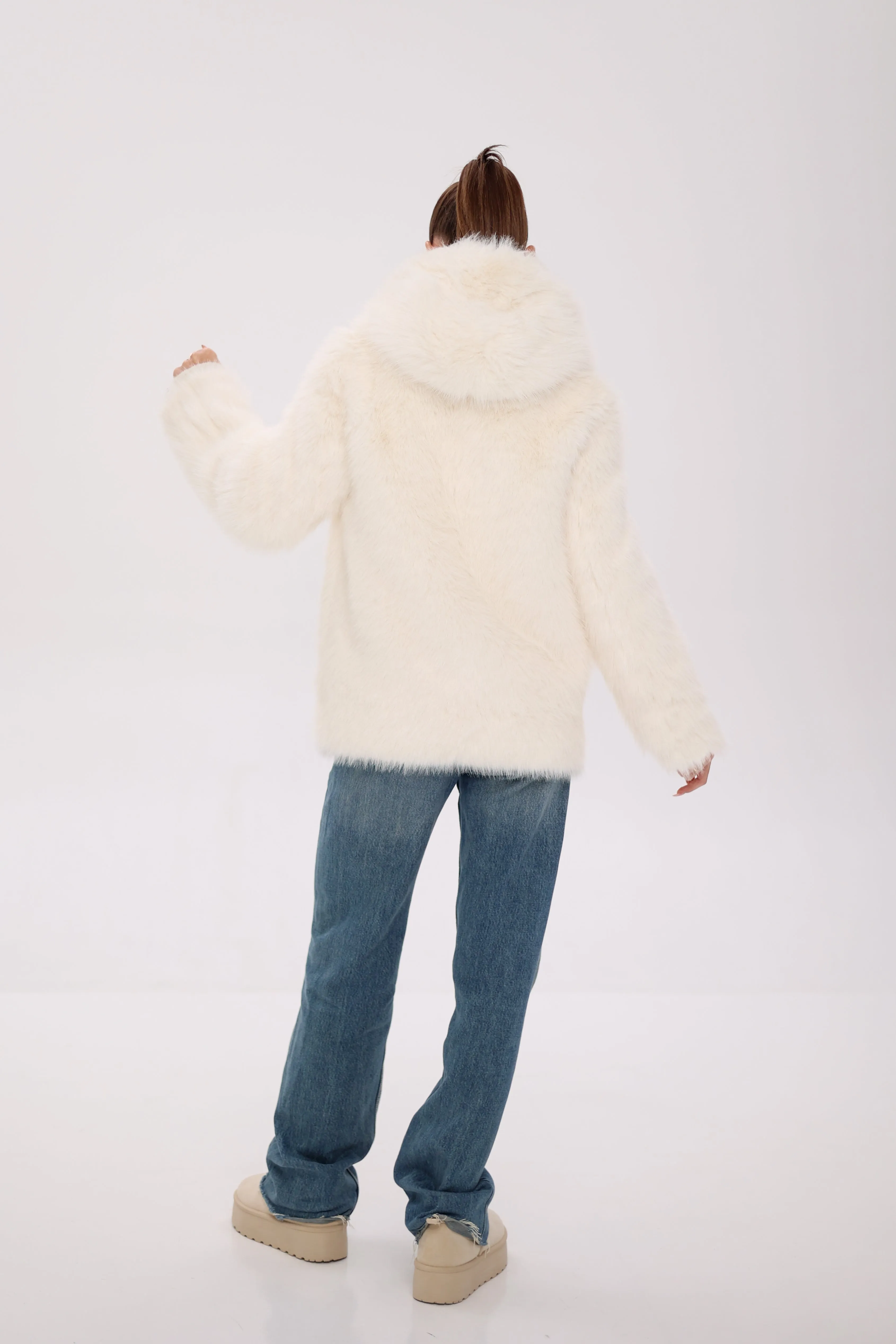 ⇆ Reversible Hooded Wool Blend Jacket