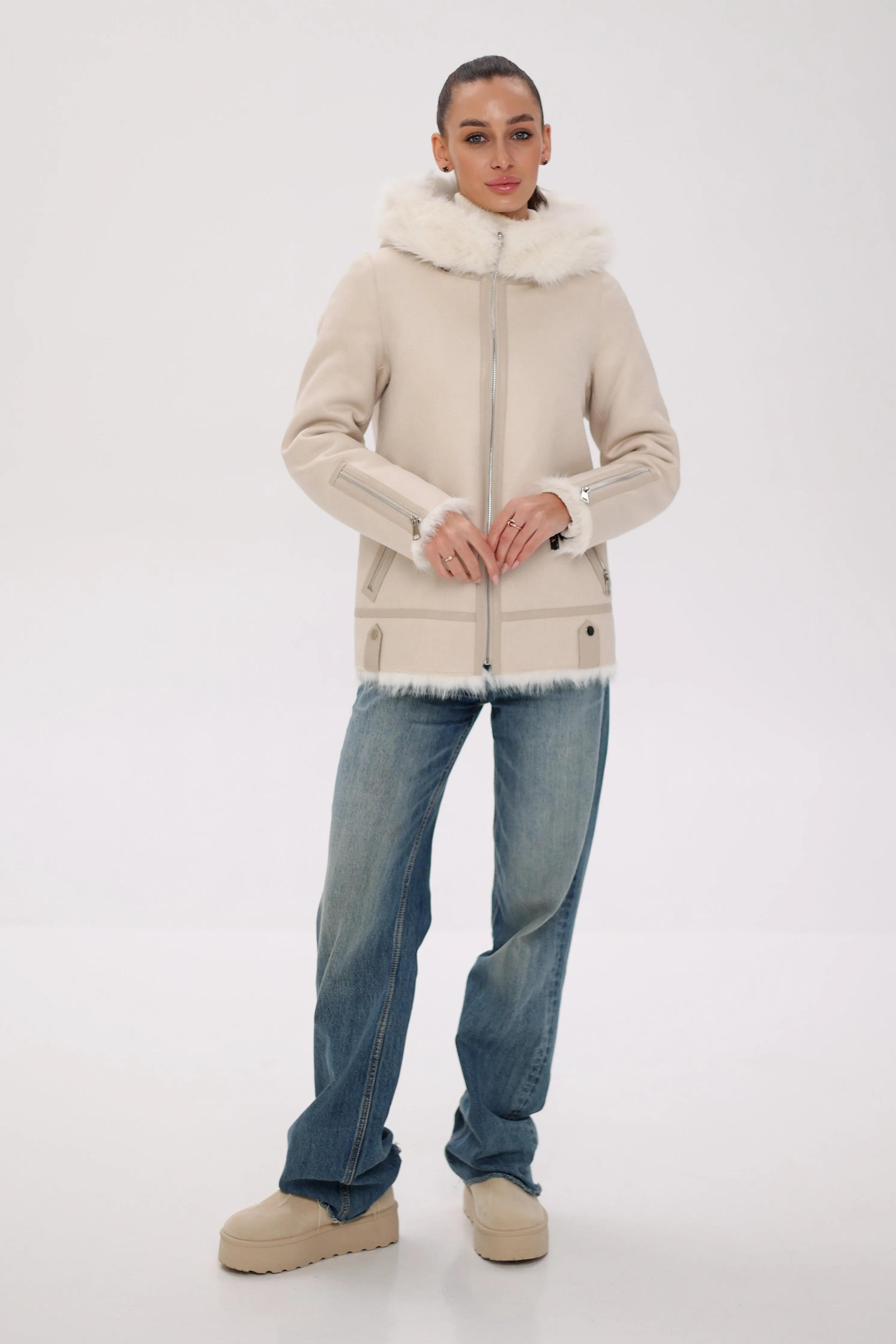 ⇆ Reversible Hooded Wool Blend Jacket
