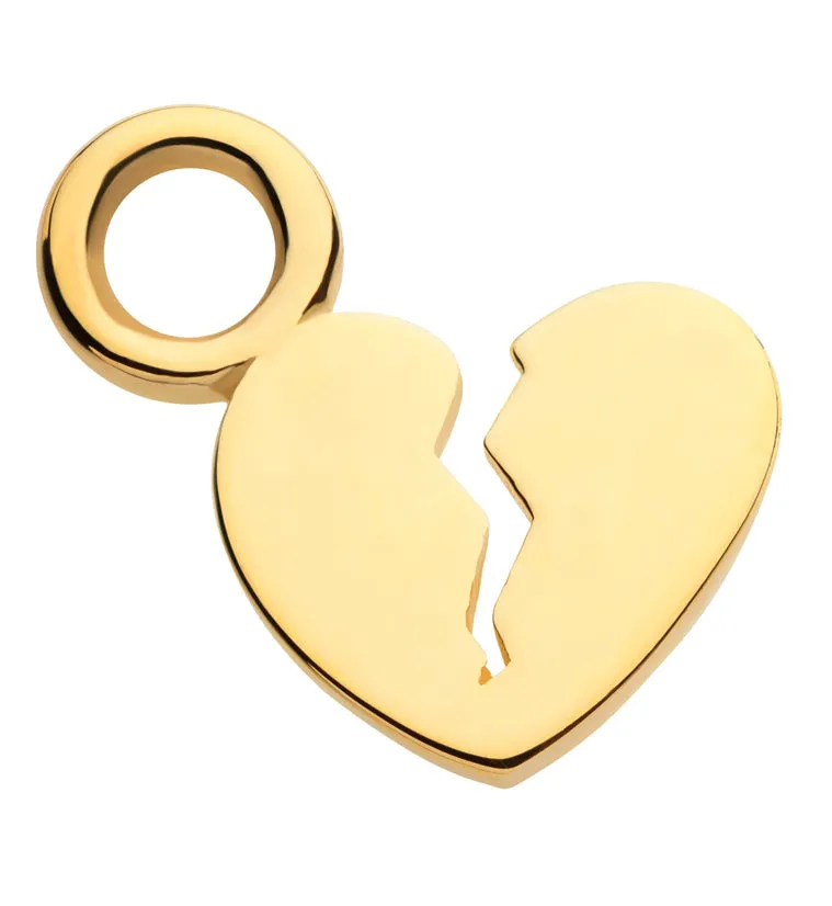 14kt Gold Broken Heart Charm