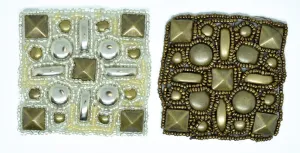 Antique Studded Patch 2.50" x 2.50" - 1 Piece