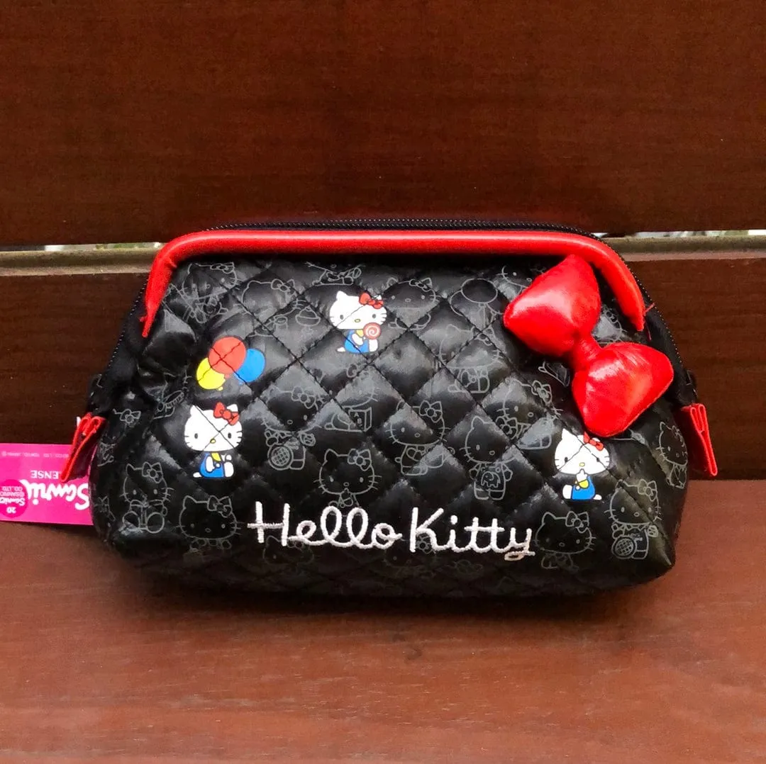 Black Hello Kitty Quilted Pouch