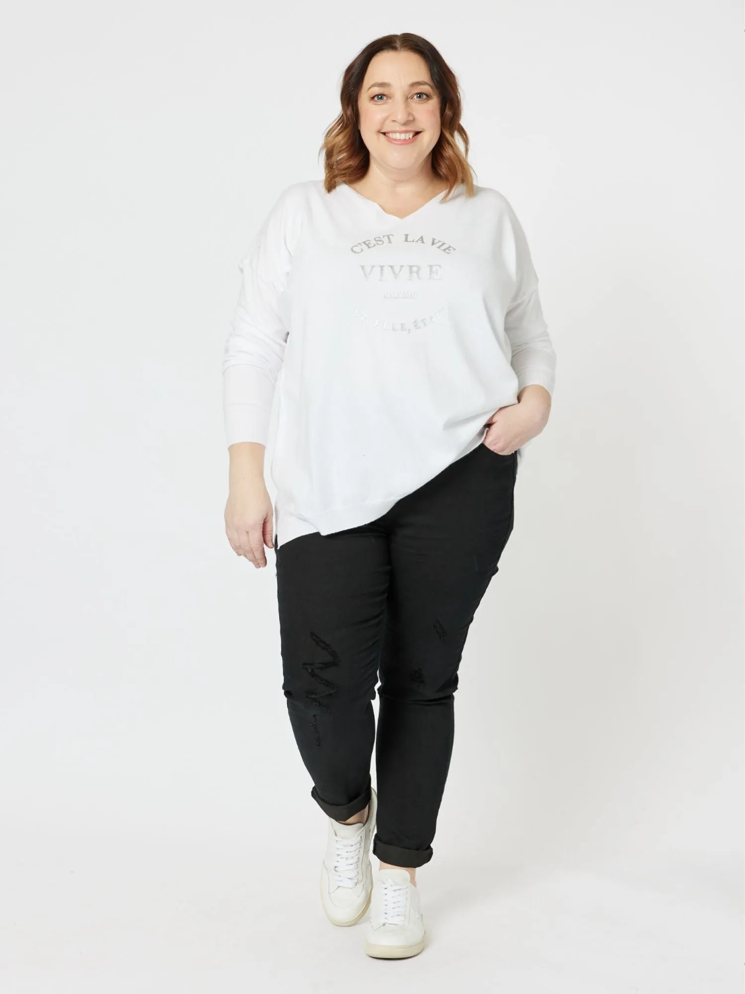 C'est La Vie Knit - White