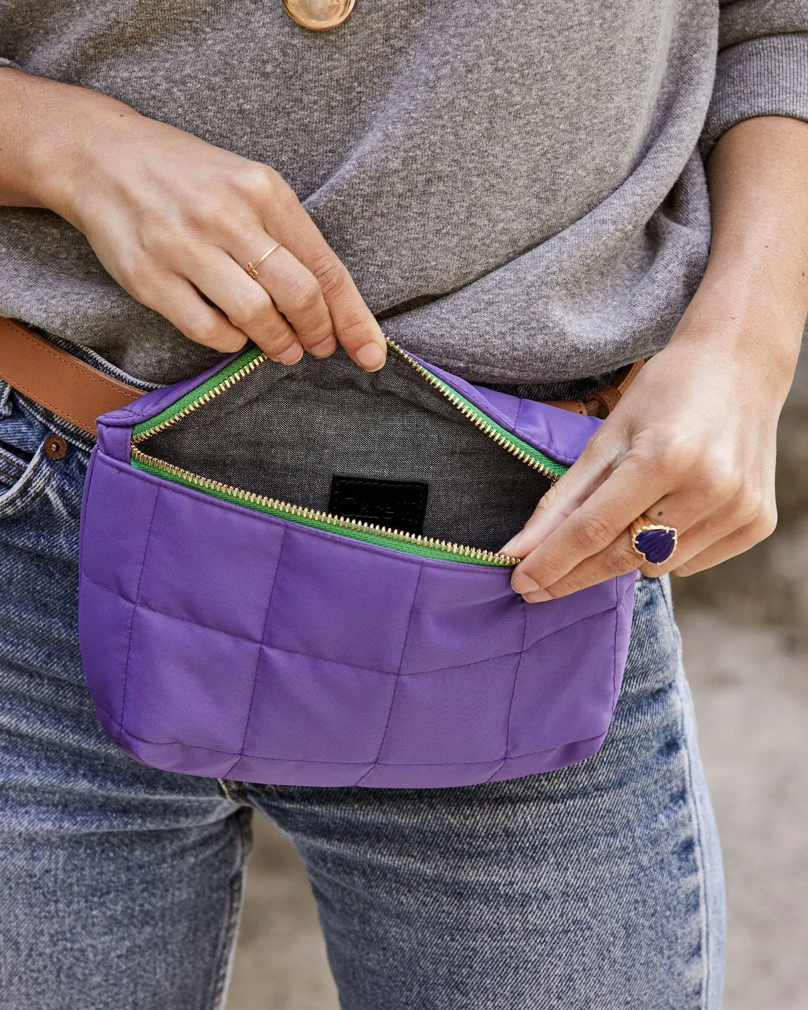 Clare V. - Fanny Pack in Iris Quilted Puffer