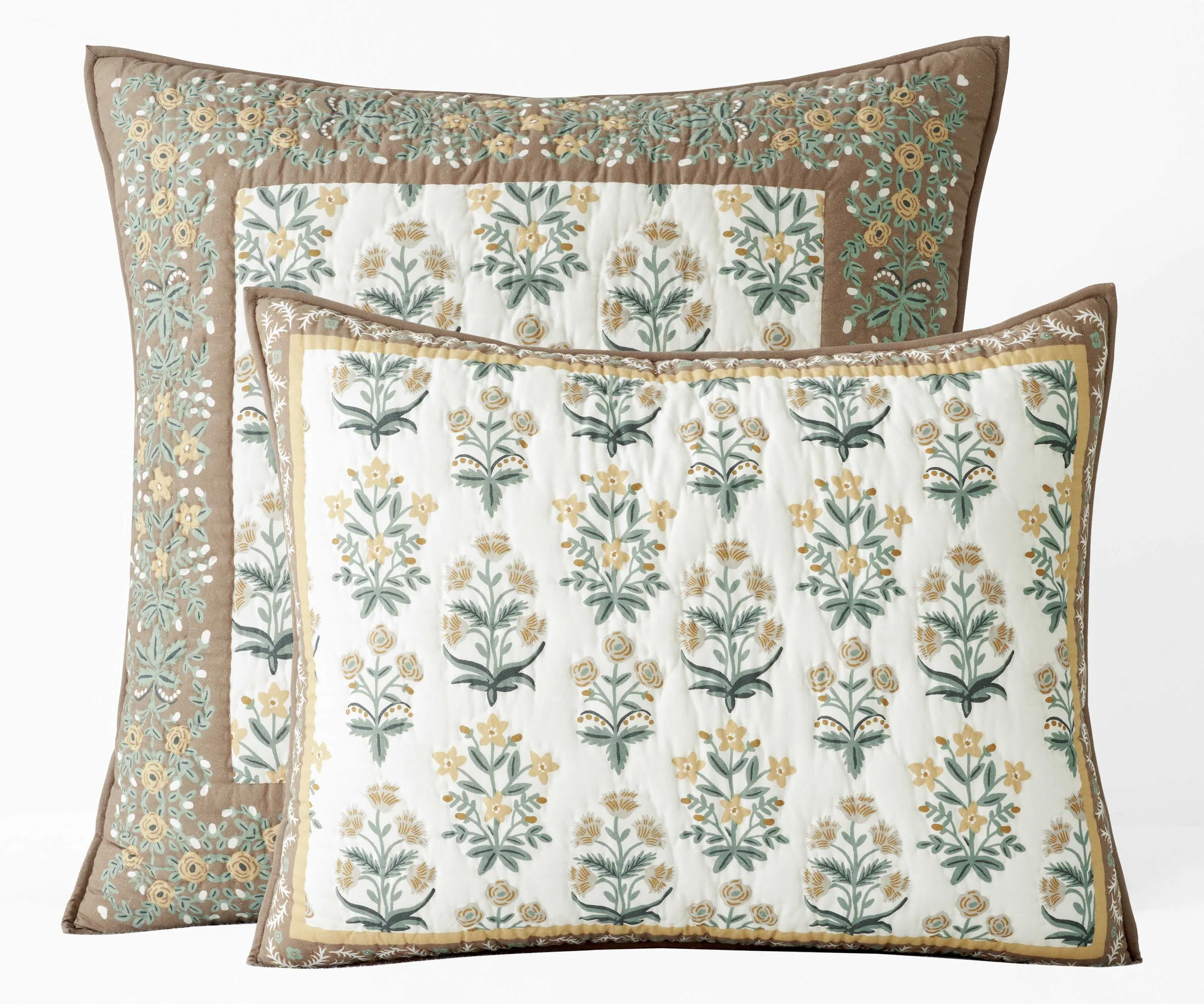 Cotton Quilted Sham - Mughal Rose