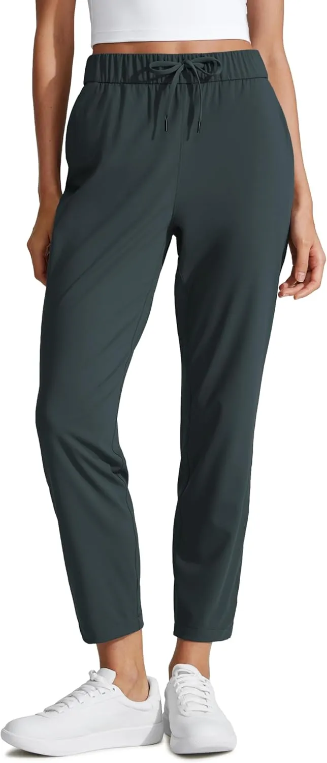 CRZ YOGA Womens 4-Way Stretch Ankle Golf Pants 7/8 Casual Dress Work Athletic Travel Workout Sweatpants with Pockets