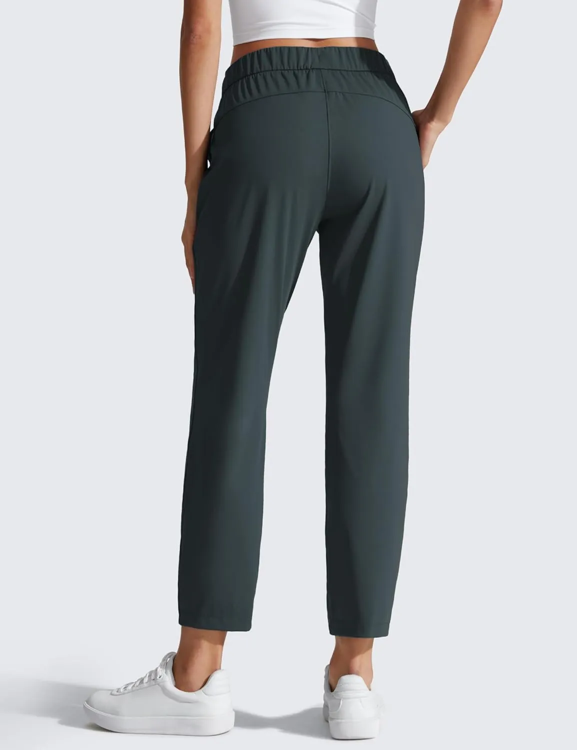CRZ YOGA Womens 4-Way Stretch Ankle Golf Pants 7/8 Casual Dress Work Athletic Travel Workout Sweatpants with Pockets