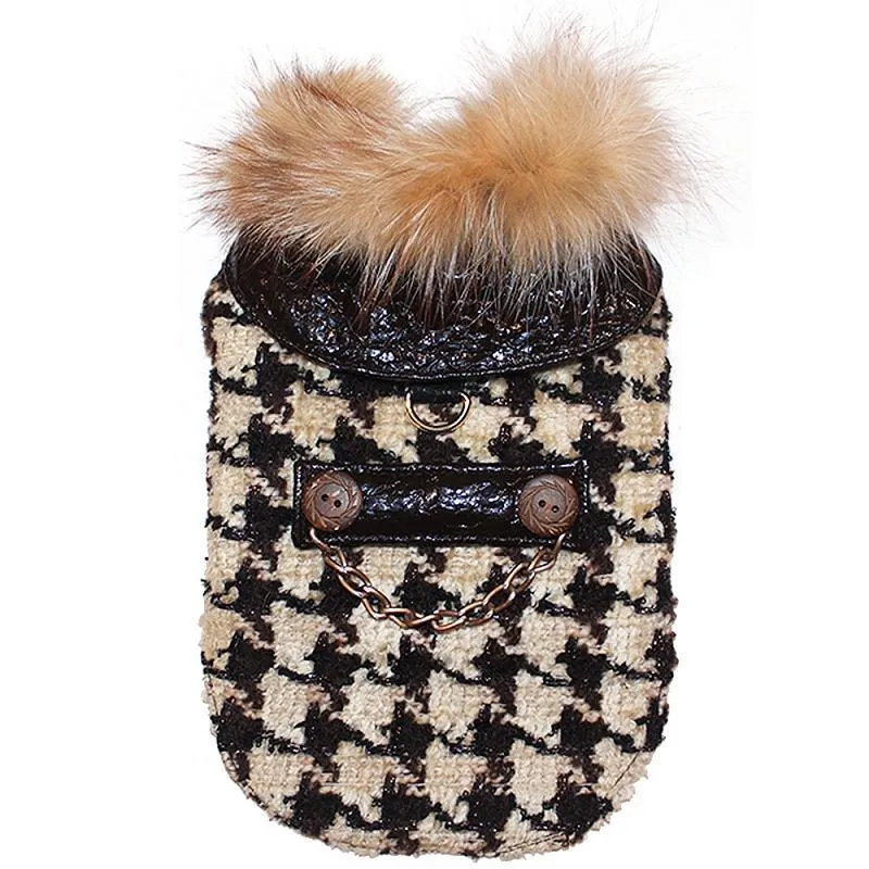 Herringbone Luxury Winter Mohair Harness Dog Coat