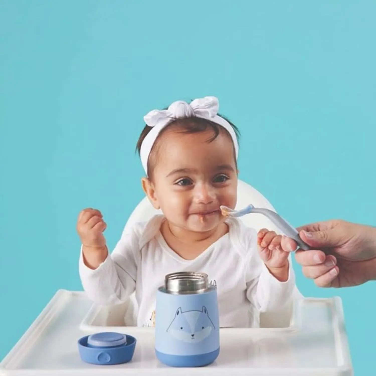 Insulated Mini Food Jar 210ml Friendly fox Blue