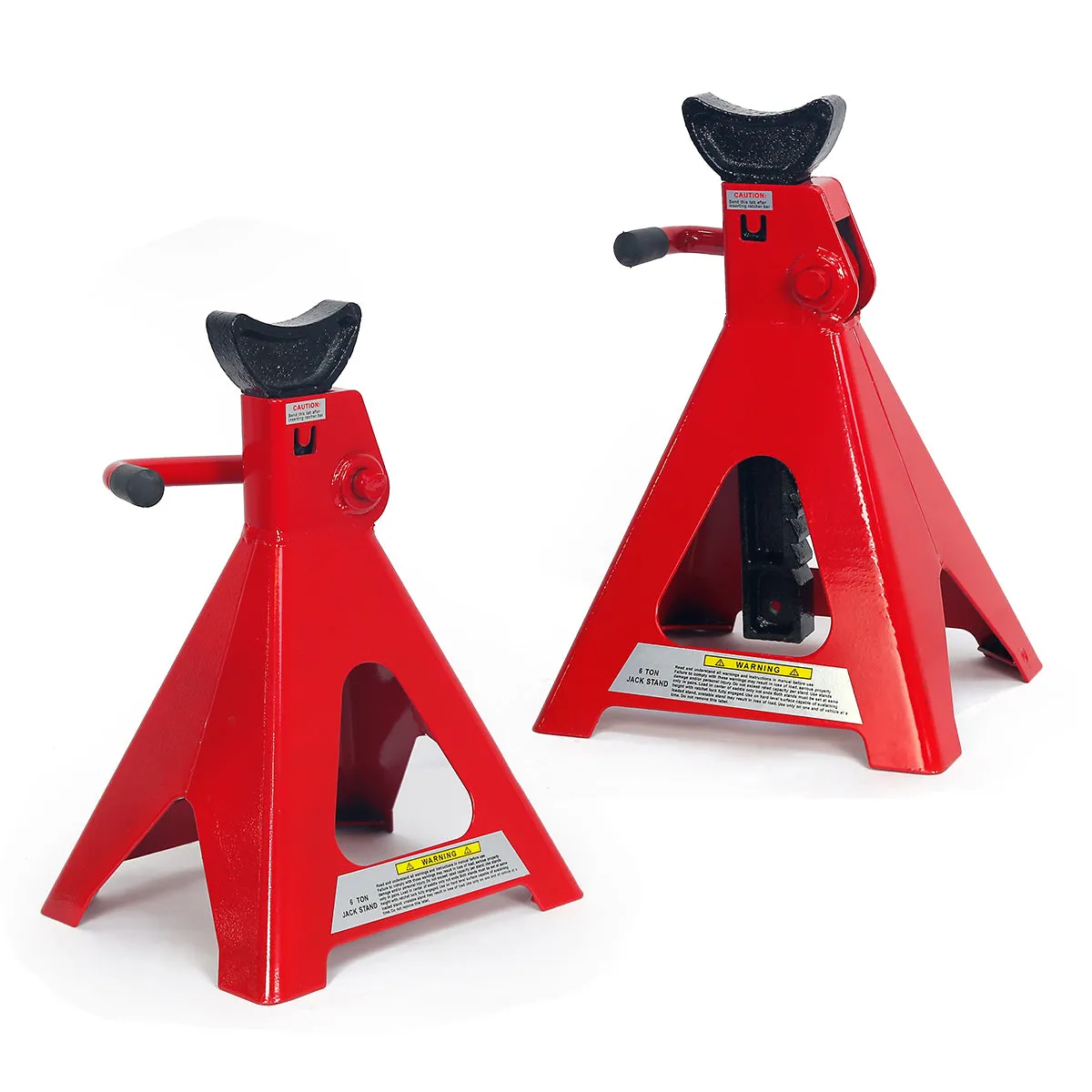Jack Stands 6 Ton Set Pair of 2 Ratcheting Locking Adjustable Automotive Jack