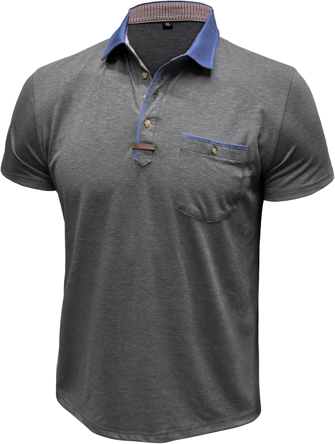 Men's Casual Polo Shirts Classic Button Basic Short Sleeve Shirt Lightweight Cotton Tees Golf Stylish Tops