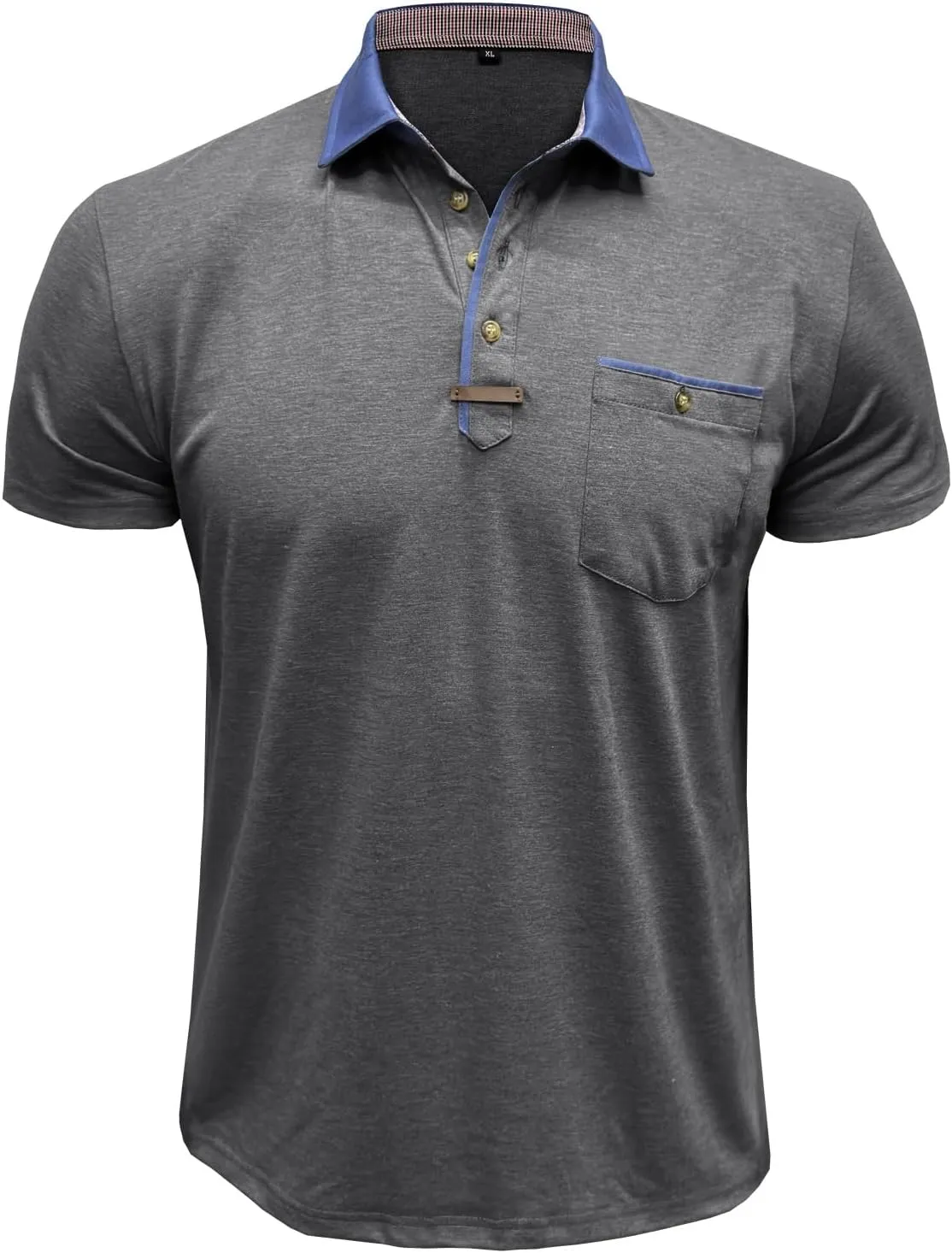 Men's Casual Polo Shirts Classic Button Basic Short Sleeve Shirt Lightweight Cotton Tees Golf Stylish Tops