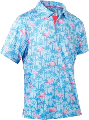 Mens Golf Shirts Quick Dry Moisture Wicking Casual Short Sleeve Performance Athletic Print Collared Stylish Men Polo Shirt