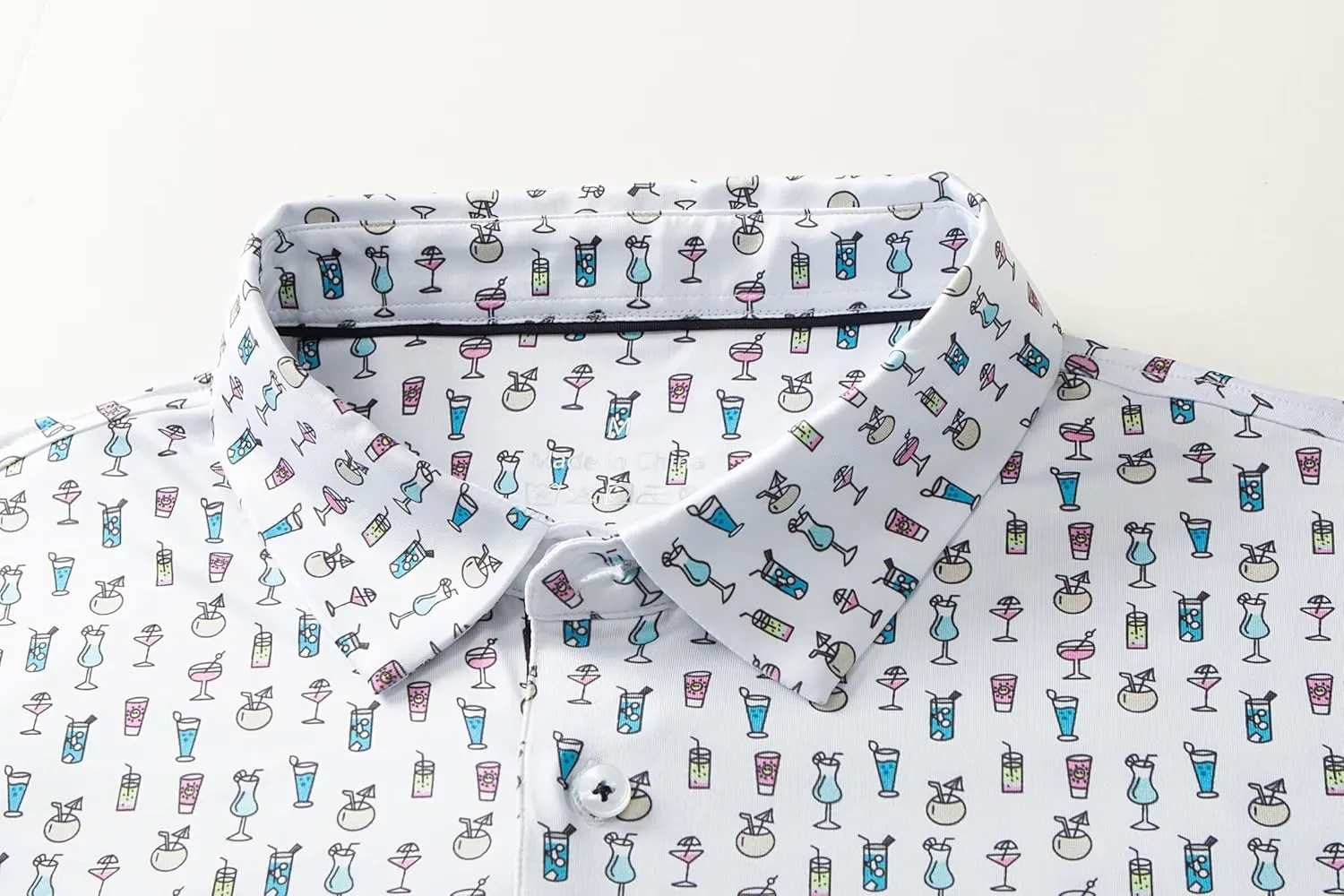 Mens Golf Shirts Quick Dry Moisture Wicking Casual Short Sleeve Performance Athletic Print Collared Stylish Men Polo Shirt