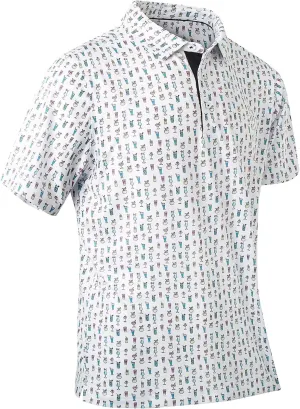 Mens Golf Shirts Quick Dry Moisture Wicking Casual Short Sleeve Performance Athletic Print Collared Stylish Men Polo Shirt