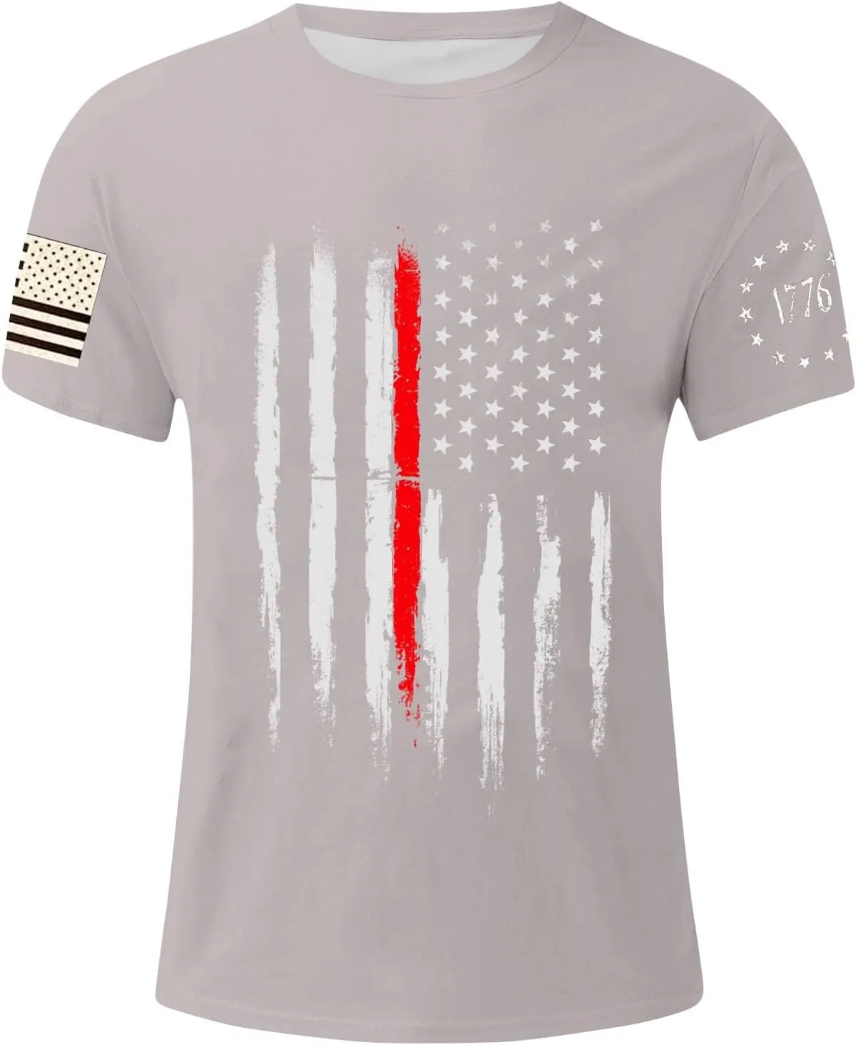 Men's Shirt Sleeve 1776 USA Flag Graphic Dry Fit Cotton Comfortable T-Shirts Independence Day Shirts
