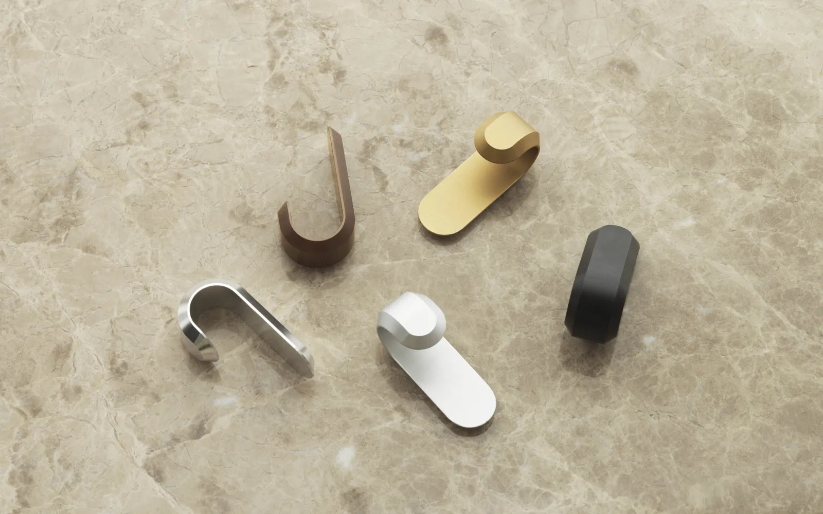 Normann Copenhagen - Curve Mini Hook - Matt Brown (2 pcs)