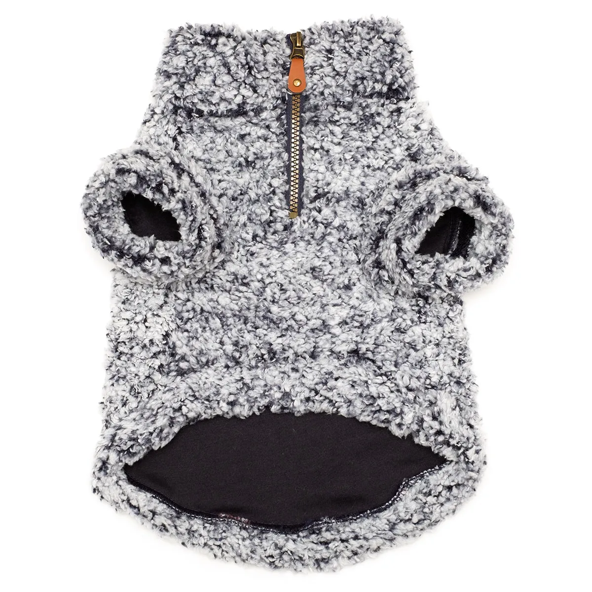 Quarter Zip Wubbly Fleece Pullover Dog Coat Navy