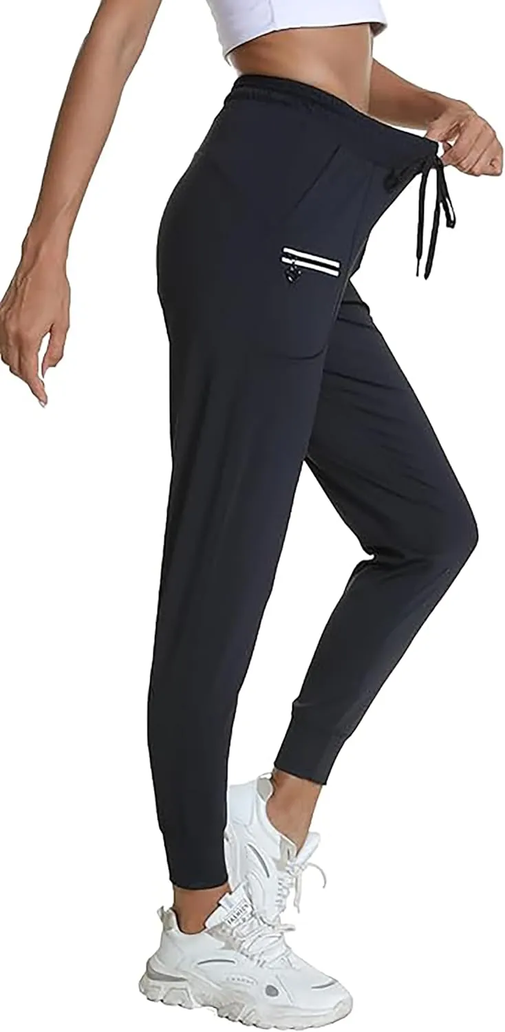 Rrosseyz Women Lightweight Joggers Pants with Pockets, Quick Dry Athletic Workout Soft Pant for Gym Running