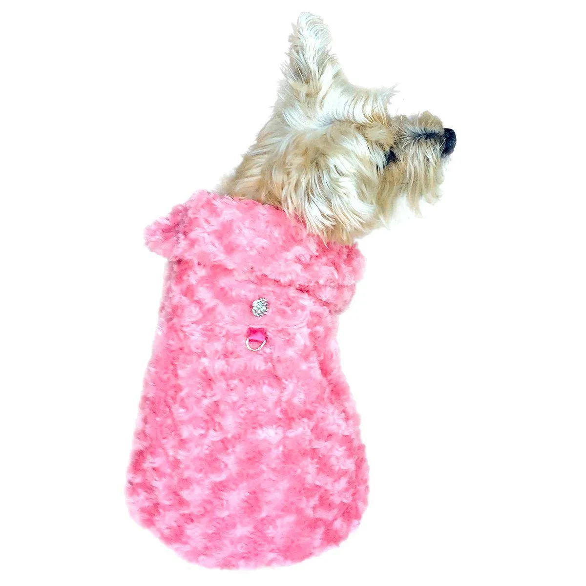 Shop Til You Drop Faux Fur Dog Coat Coral