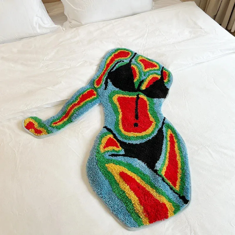 SINOTAO  -  Handmade Female Body Rug Shape Tufted Carpet Plush Fluffy Soft Multiple Color Home Decor Living Room Bedroom Room aesthetic