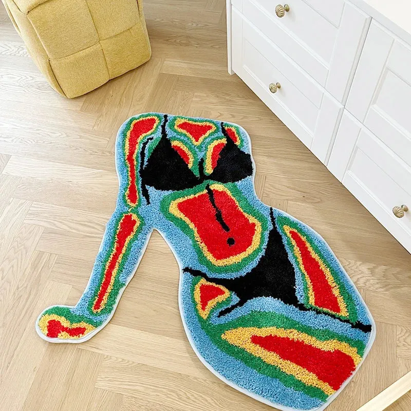 SINOTAO  -  Handmade Female Body Rug Shape Tufted Carpet Plush Fluffy Soft Multiple Color Home Decor Living Room Bedroom Room aesthetic