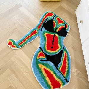 SINOTAO  -  Handmade Female Body Rug Shape Tufted Carpet Plush Fluffy Soft Multiple Color Home Decor Living Room Bedroom Room aesthetic