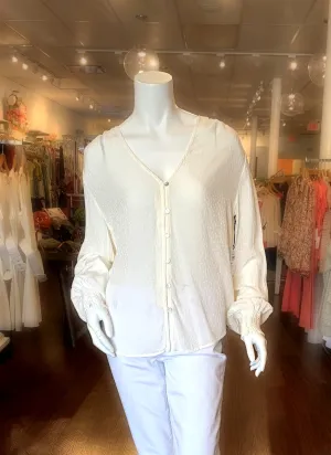 Smocked Cuff Button Down