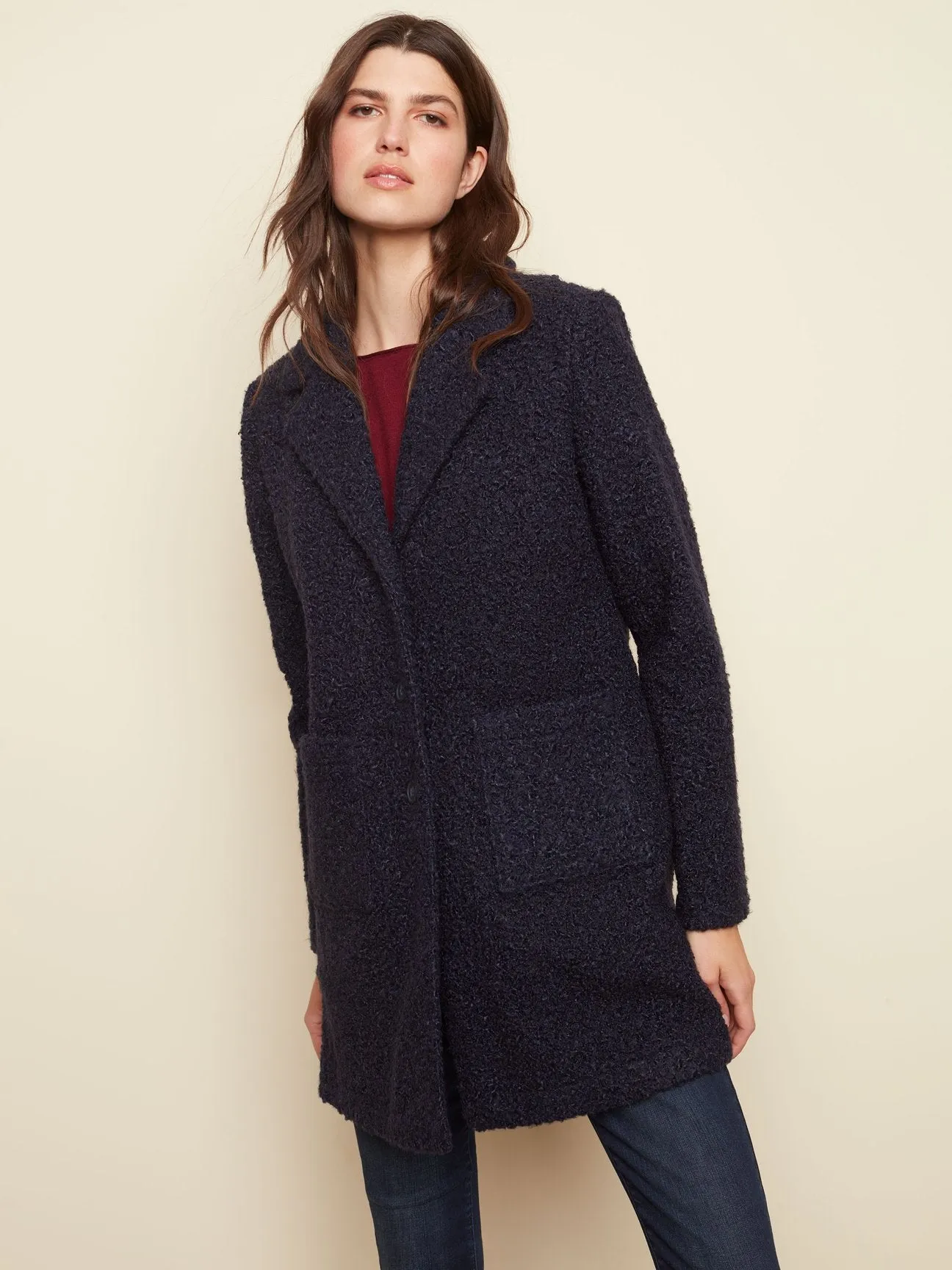 SOLID BOUCLE COAT