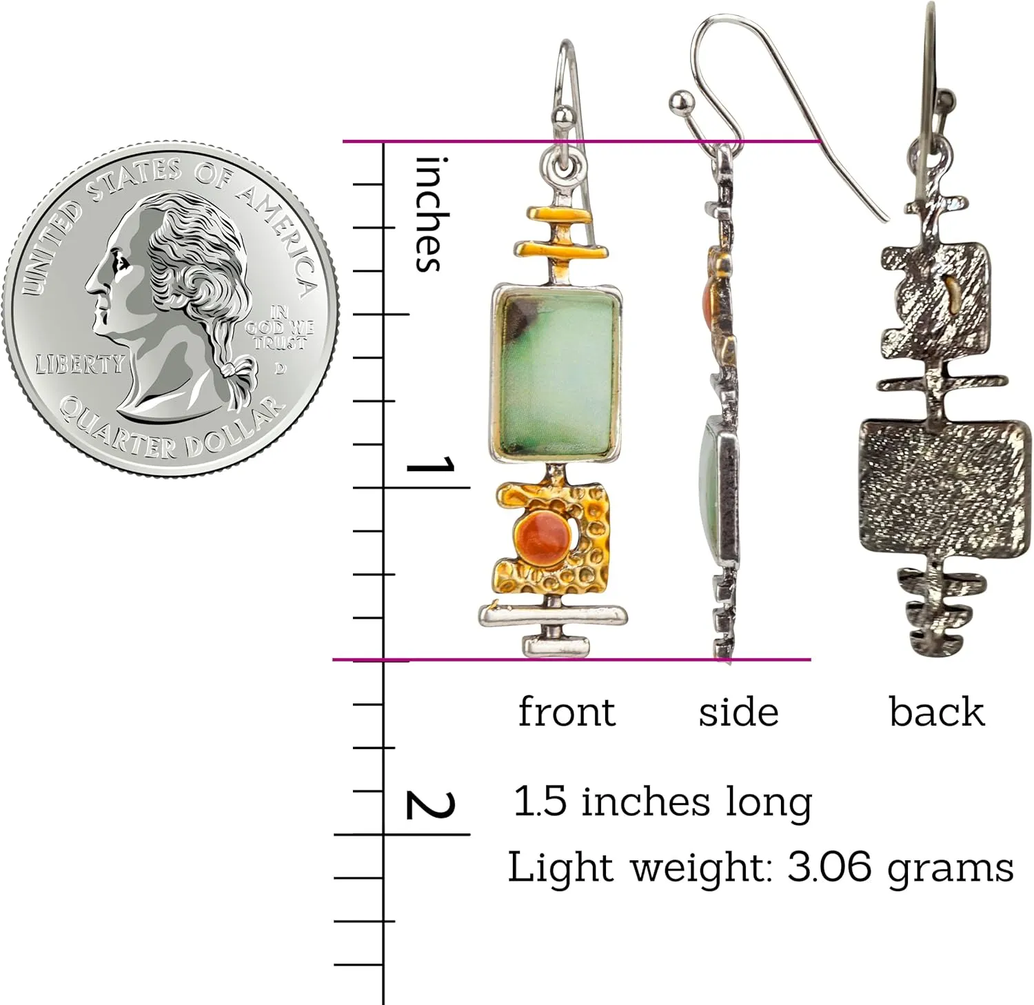SPUNKYsoul Stylish Handmade Botique Boho Lightweight Earring Vintage Artsy Jewelry for Women