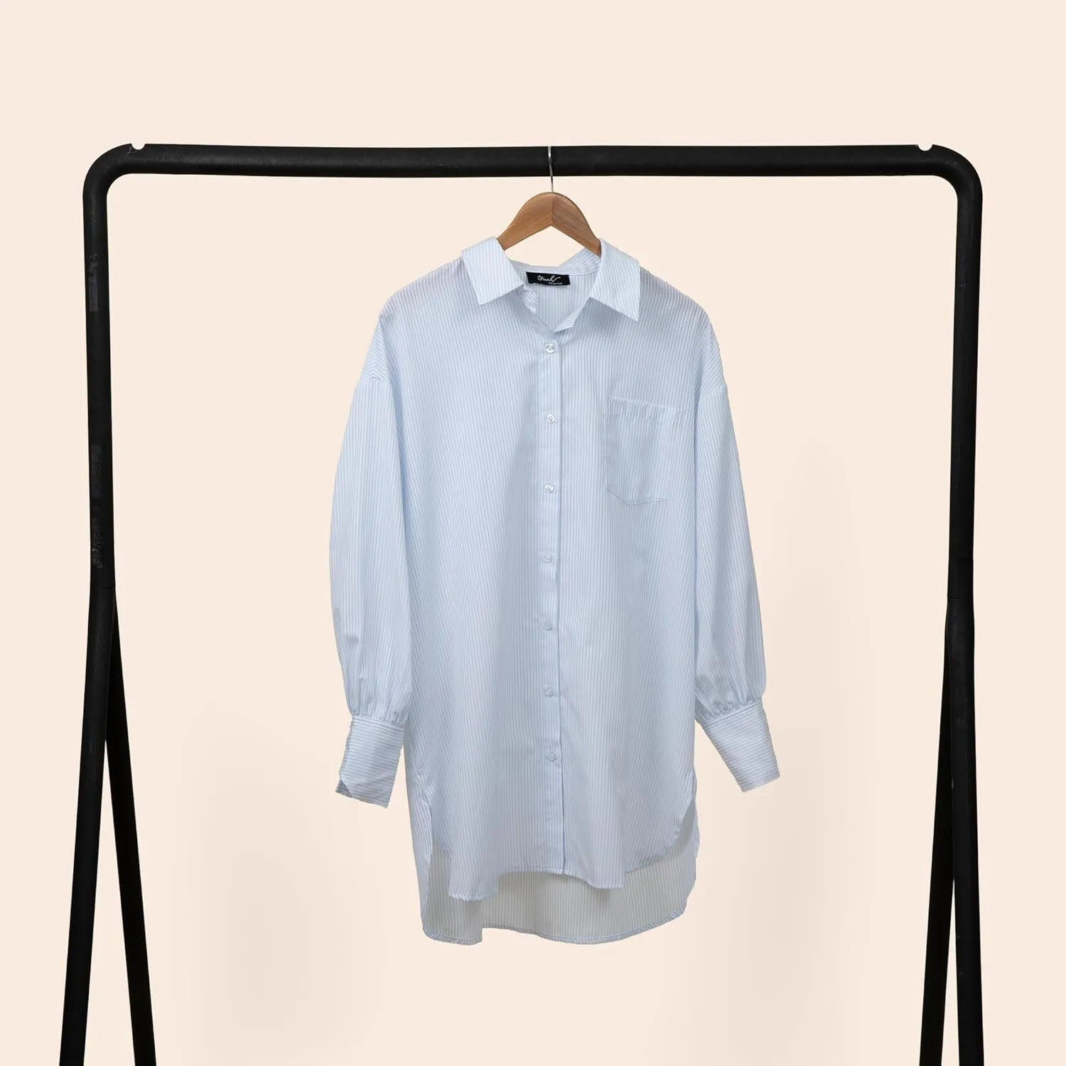 Stylish Oversized Pocket Detail Split Cuff Shirt Dress - Drop Shoulder Loose Fit One Size Boyfriend Shirt