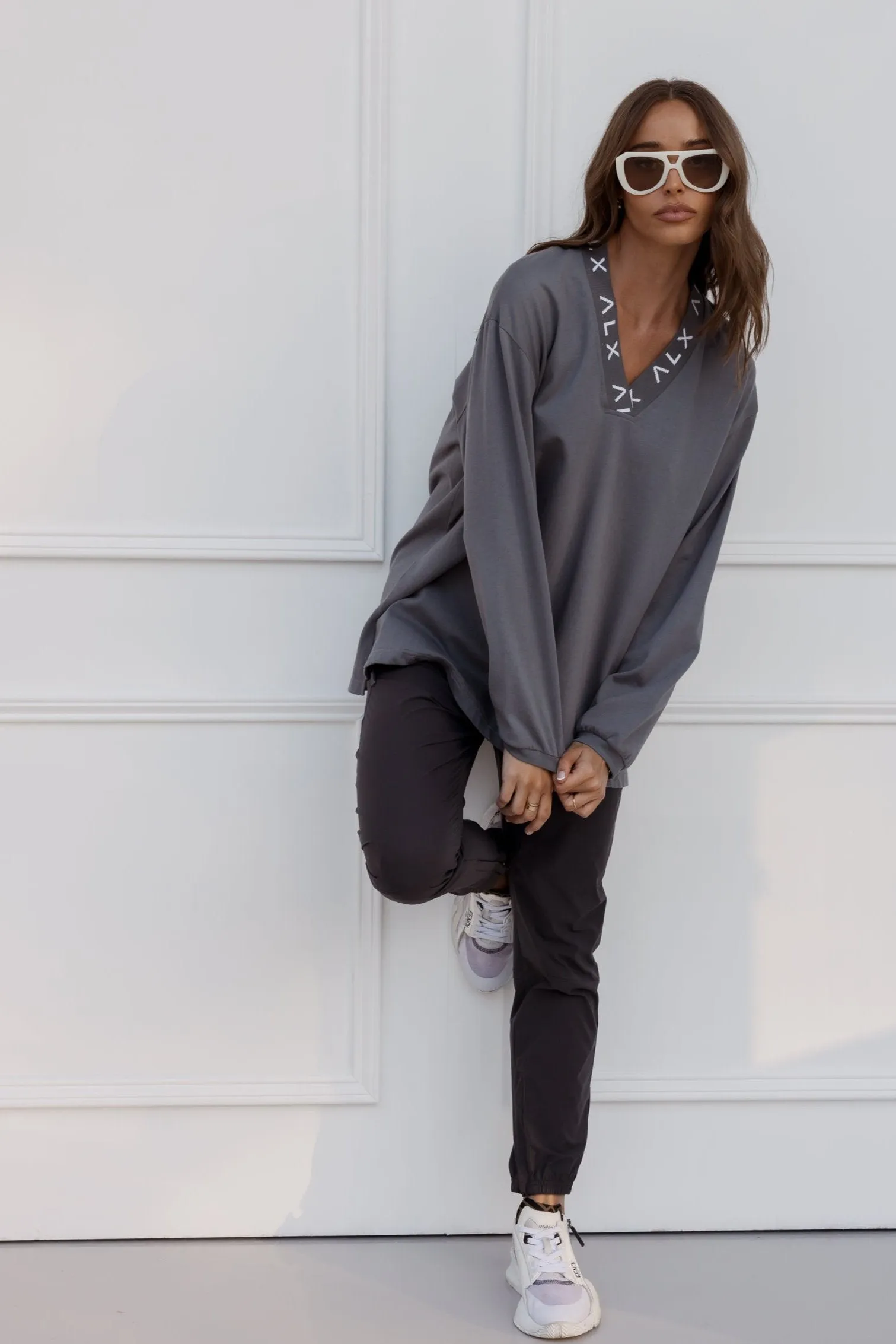 SURMAN Long Sleeve Top Slate