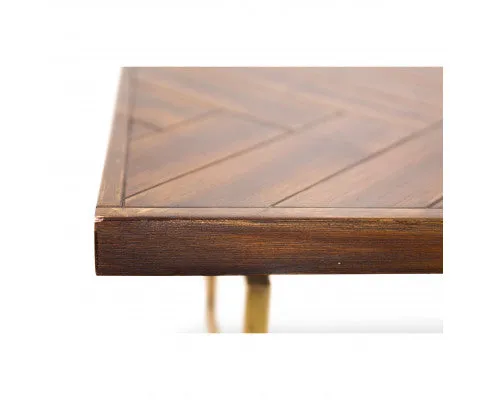 Tuberose Coffee Table 120cm Solid Acacia Wood Home Herringbone Parquet - Brown
