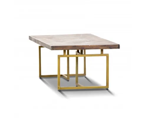 Tuberose Coffee Table 120cm Solid Acacia Wood Home Herringbone Parquet - Brown