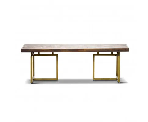 Tuberose Coffee Table 120cm Solid Acacia Wood Home Herringbone Parquet - Brown
