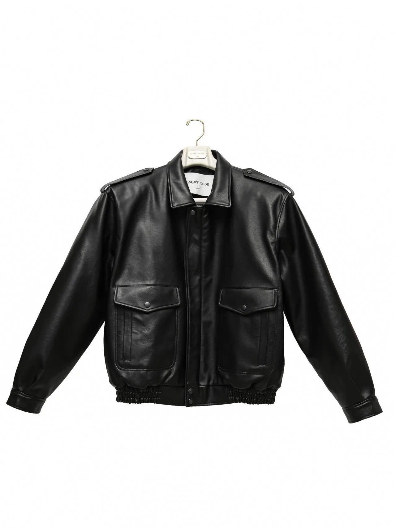 WASHED VEGAN LEATHER FLIGHT JACKET