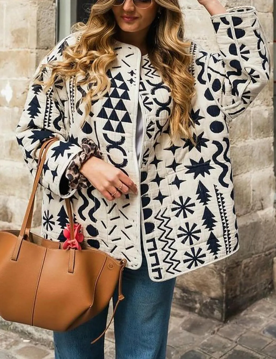 Yimoon Womens Quilted Jacket Lightweight Floral Print Padded Puffer Coat Button Down Puffy Cardigan Outwear