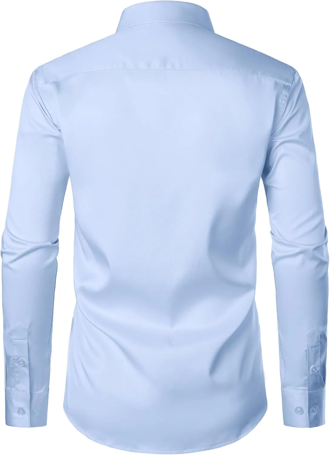 ZEROYAA Men's Urban Stylish Casual Business Slim Fit Long Sleeve Button Up Dress Shirt with Pocket