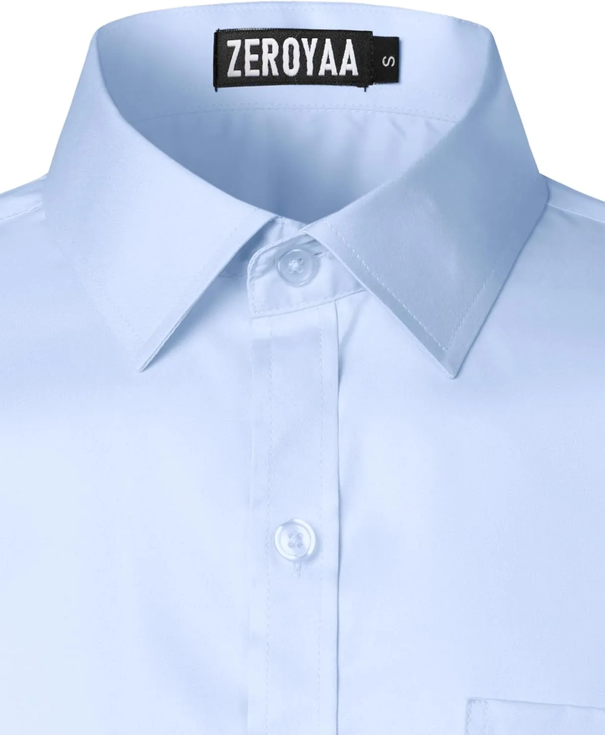ZEROYAA Men's Urban Stylish Casual Business Slim Fit Long Sleeve Button Up Dress Shirt with Pocket